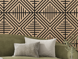 Mexen Linea 06 akustický nástenný panel 60 x 60 cm (4 ks), plsť 9 mm, technická dyha, Bielený Dub - S110-60607-06-040