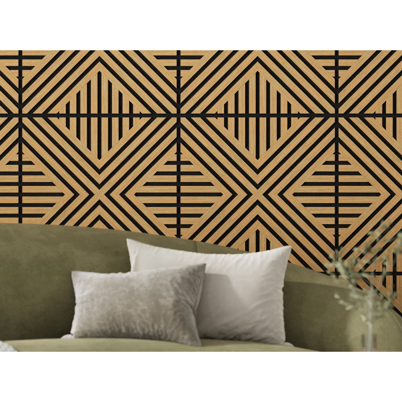 Mexen Linea 06 akustický stenový panel 60 x 60 cm (4ks), plsť 9 mm, technická dyha, Dub Classic - S110-60607-06-041