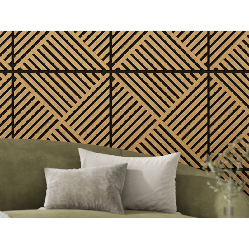 Mexen Linea 08 akustický nástenný panel 60 x 60 cm (4 ks), plsť 9 mm, technologická dyha, Dub Classic - S110-60607-08-041
