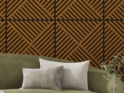 Mexen Linea 08 akustický stenový panel 60 x 60 cm (4ks), plsť 9 mm, technická dyha, Prírodný Dub - S110-60607-08-042
