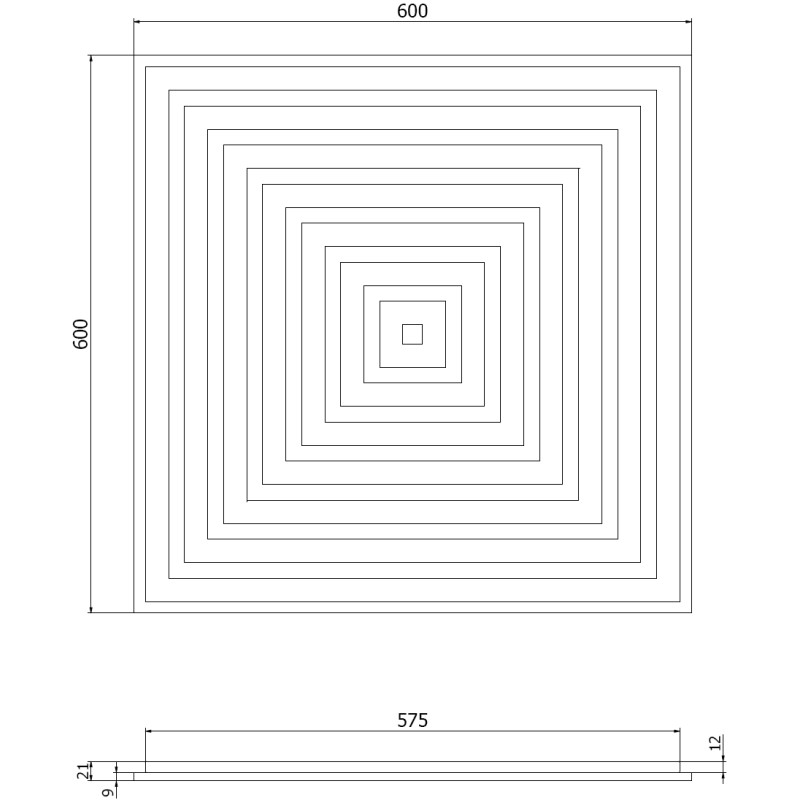 Mexen Linea 13 akustický stenový panel 60 x 60 cm (4ks), plsť 9 mm, technická dyha, Prírodný Dub - S110-60607-13-042