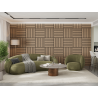 Mexen Linea 15 akustický nástenný panel 60 x 60 cm (4 ks), plsť 9 mm, technická dyha, Biely Dub - S110-60607-15-040