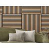 Mexen Linea 15 akustický nástenný panel 60 x 60 cm (4 ks), plsť 9 mm, technická dyha, Biely Dub - S110-60607-15-040