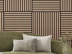 Mexen Linea 15 akustický stenový panel 60 x 60 cm (4 ks), plsť 9 mm, technická dyha, Biely Dub - S110-60607-15-040