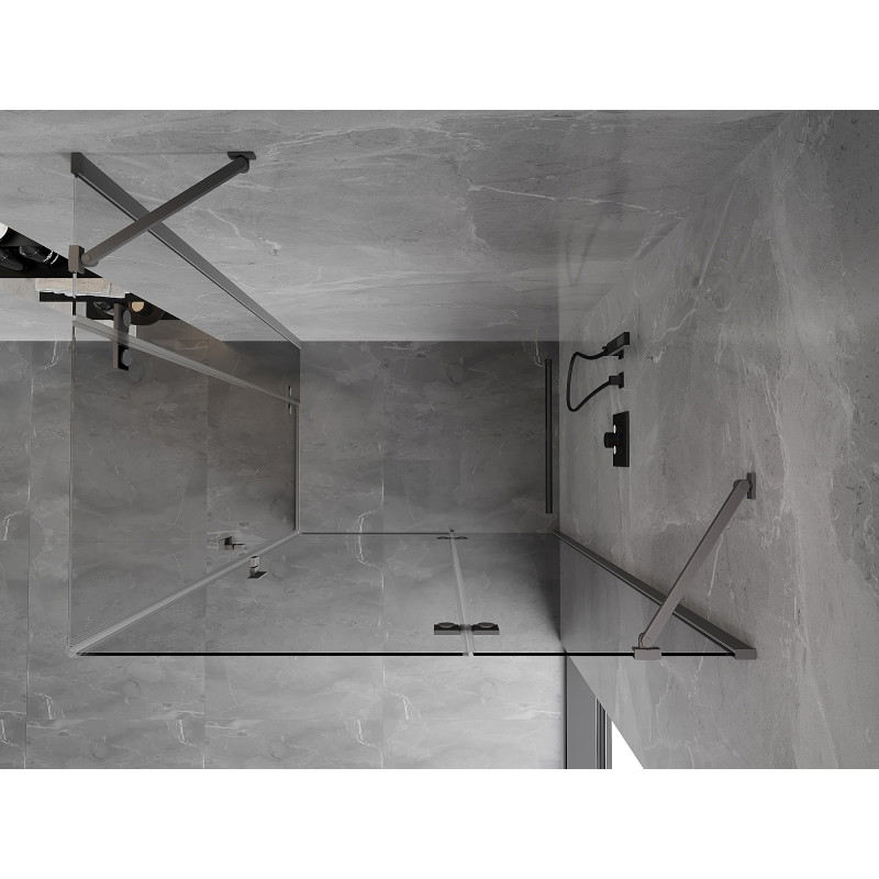 Mexen Mist-H Duo sprchový kút, pravostranný, 110 x 115 cm, transparentný, gun metal - 8A5-110L-115P-95-00