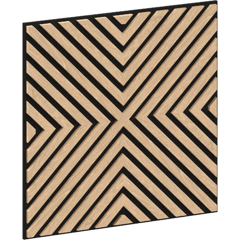 Mexen Linea 01 akustický stenový panel 60 x 60 cm (4ks), plsť 9 mm, technická dyha, Bielený dub - S110-60607-01-040