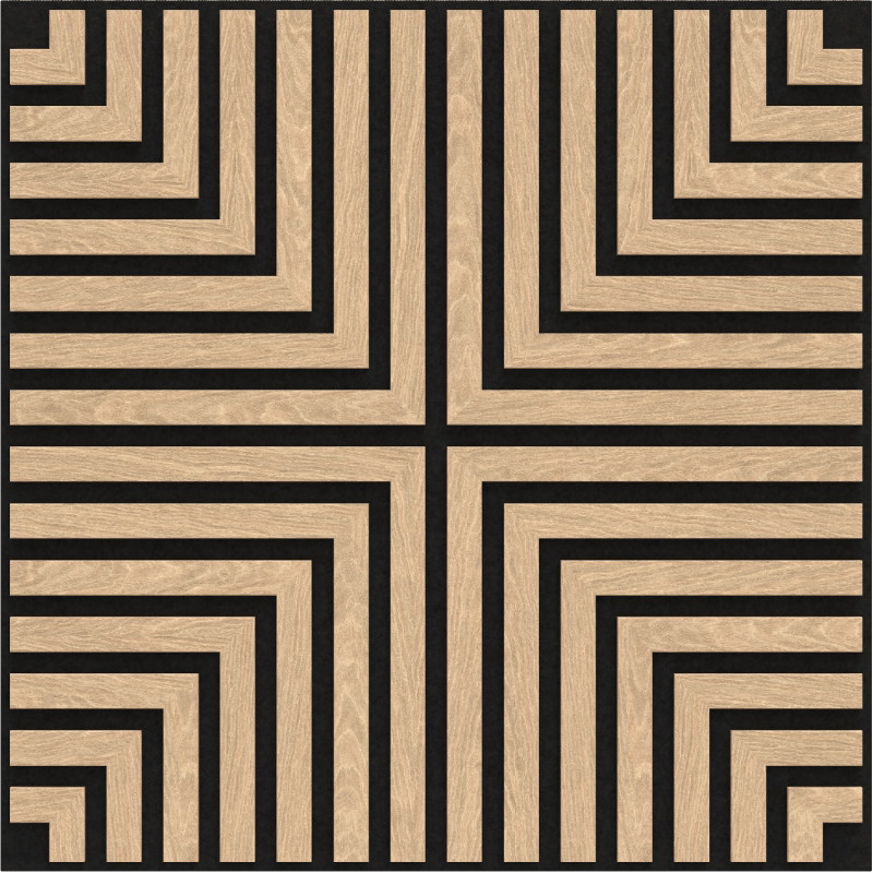 Mexen Linea 02 akustický nástenný panel 60 x 60 cm (4 ks), plsť 9 mm, technická dyha, Biely Dub - S110-60607-02-040