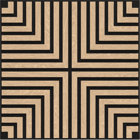 Mexen Linea 02 akustický nástenný panel 60 x 60 cm (4 ks), plsť 9 mm, technická dyha, Biely Dub - S110-60607-02-040