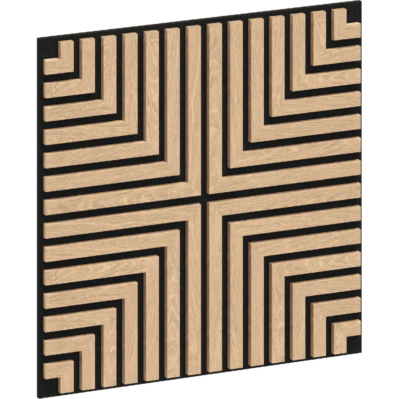 Mexen Linea 02 akustický nástenný panel 60 x 60 cm (4 ks), plsť 9 mm, technická dyha, Biely Dub - S110-60607-02-040