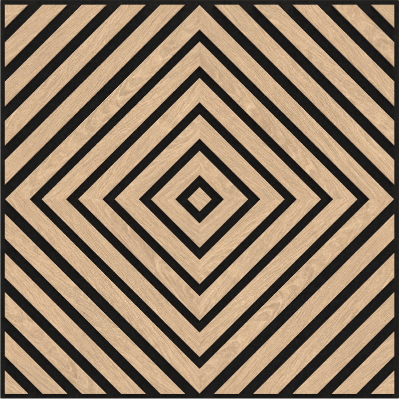 Mexen Linea 03 akustický stenový panel 60 x 60 cm (4ks), plsť 9 mm, technická dyha, Bielený Dub - S110-60607-03-040