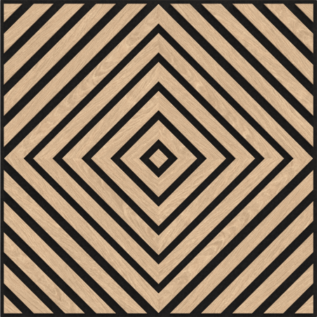 Mexen Linea 03 akustický stenový panel 60 x 60 cm (4ks), plsť 9 mm, technická dyha, Bielený Dub - S110-60607-03-040