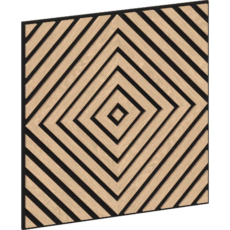 Mexen Linea 03 akustický stenový panel 60 x 60 cm (4ks), plsť 9 mm, technická dyha, Bielený Dub - S110-60607-03-040
