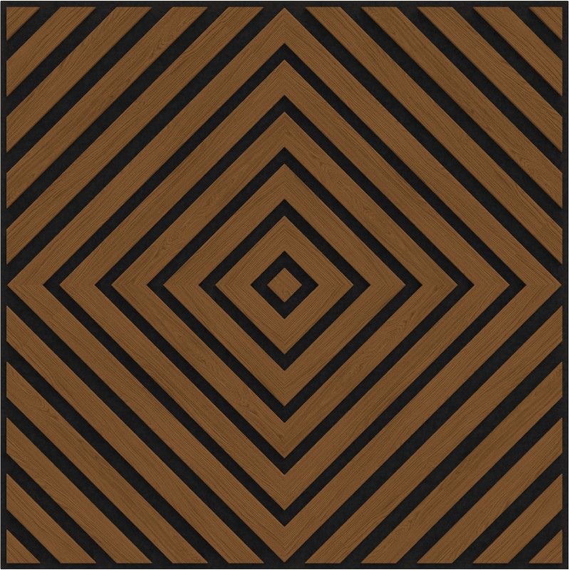 Mexen Linea 03 akustický nástenný panel 60 x 60 cm (4ks), plsť 9 mm, technická dýha, Prírodný Dub - S110-60607-03-042