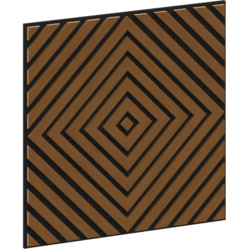 Mexen Linea 03 akustický nástenný panel 60 x 60 cm (4ks), plsť 9 mm, technická dýha, Prírodný Dub - S110-60607-03-042