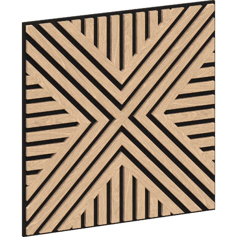 Mexen Linea 05 akustický stenový panel 60 x 60 cm (4ks), plsť 9 mm, technická dyha, bielený dub - S110-60607-05-040