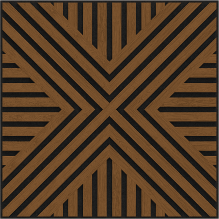 Mexen Linea 05 akustický nástenný panel 60 x 60 cm (4ks), plsť 9 mm, technická dyha, Prírodný Dub - S110-60607-05-042