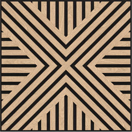 Mexen Linea 06 akustický nástenný panel 60 x 60 cm (4 ks), plsť 9 mm, technická dyha, Bielený Dub - S110-60607-06-040