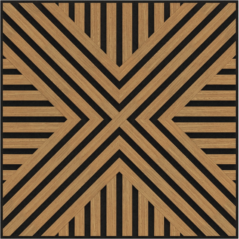 Mexen Linea 06 akustický stenový panel 60 x 60 cm (4ks), plsť 9 mm, technická dyha, Dub Classic - S110-60607-06-041
