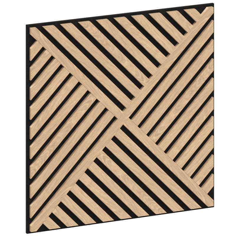 Mexen Linea 08 akustický nástenný panel 60 x 60 cm (4ks), plsť 9 mm, technická dyha, Bielený Dub - S110-60607-08-040
