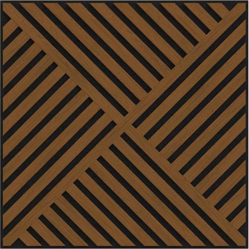 Mexen Linea 08 akustický stenový panel 60 x 60 cm (4 ks), plsť 9 mm, technická dyha, Prírodný dub - S110-60607-08-042