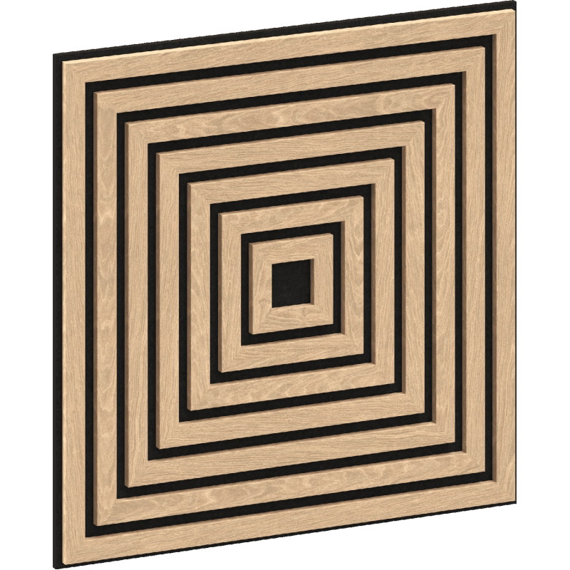 Mexen Linea 13 akustický stenový panel 60 x 60 cm (4 ks), plsť 9 mm, technická dyha, Biely Dub - S110-60607-13-040