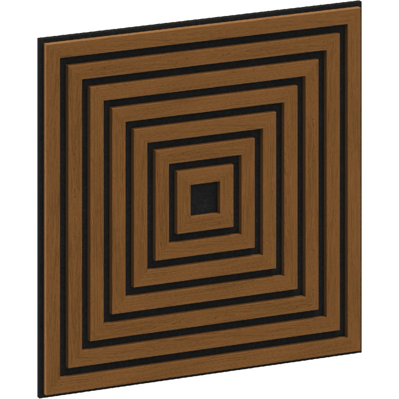 Mexen Linea 13 akustický stenový panel 60 x 60 cm (4ks), plsť 9 mm, technická dyha, Prírodný Dub - S110-60607-13-042