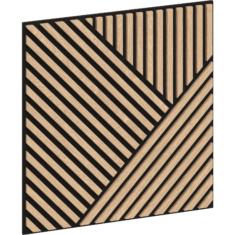 Mexen Linea 25 akustický nástenný panel 60 x 60 cm (4 ks), plsť 9 mm, technická dyha, Bielený Dub - S110-60607-25-040