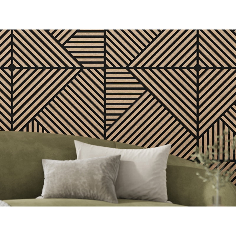 Mexen Linea 25 akustický nástenný panel 60 x 60 cm (4 ks), plsť 9 mm, technická dyha, Bielený Dub - S110-60607-25-040