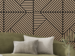 Mexen Linea 25 akustický nástenný panel 60 x 60 cm (4 ks), plsť 9 mm, technická dyha, Bielený Dub - S110-60607-25-040