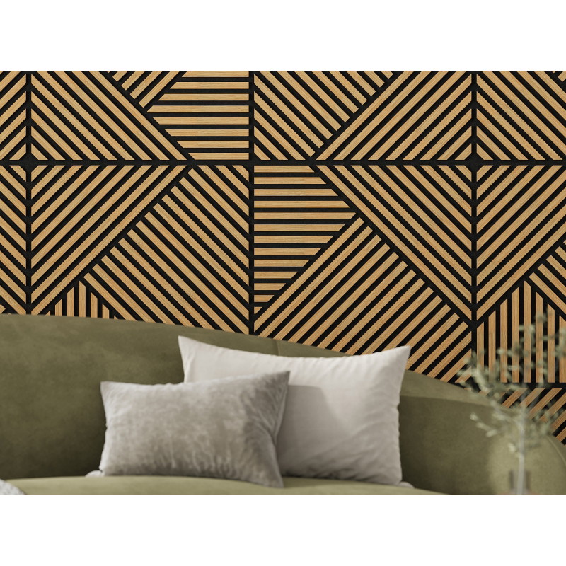 Mexen Linea 25 akustický stenový panel 60 x 60 cm (4ks), plsť 9 mm, technická dyha, Dub Classic - S110-60607-25-041