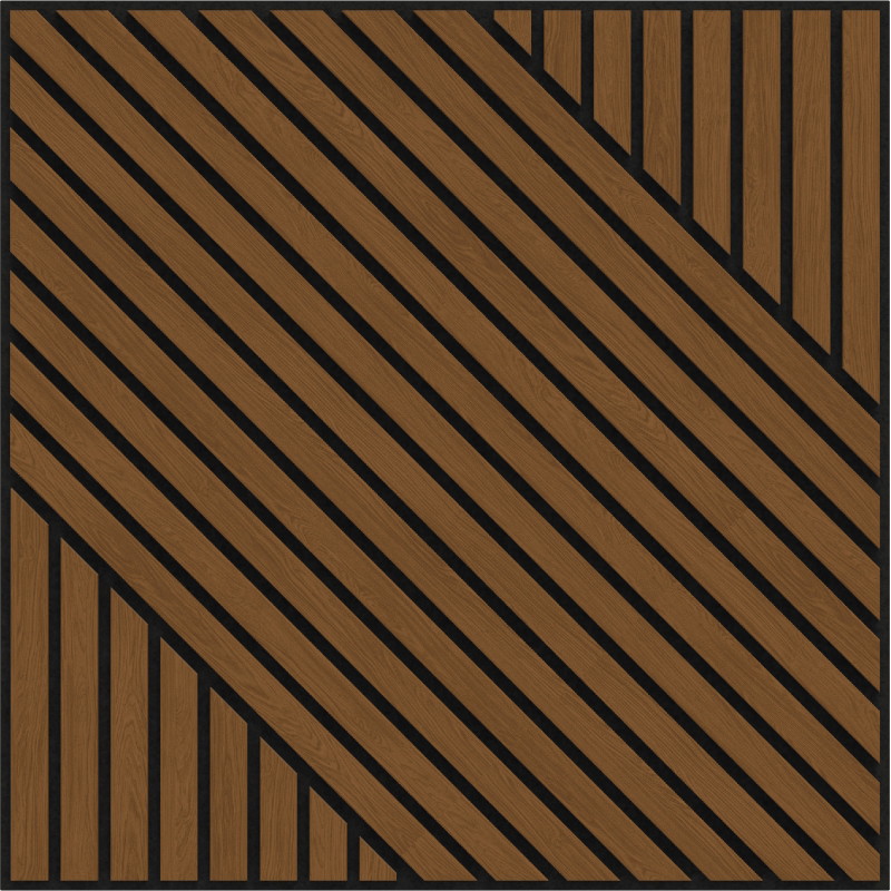 Mexen Linea 26 akustický nástenný panel 60 x 60 cm (4ks), plsť 9 mm, technická dyha, Prírodný Dub - S110-60607-26-042