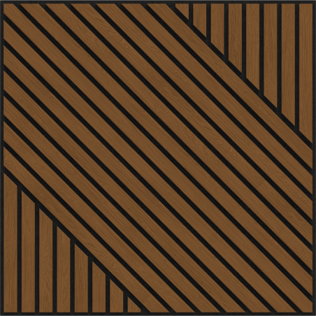 Mexen Linea 26 akustický nástenný panel 60 x 60 cm (4ks), plsť 9 mm, technická dyha, Prírodný Dub - S110-60607-26-042