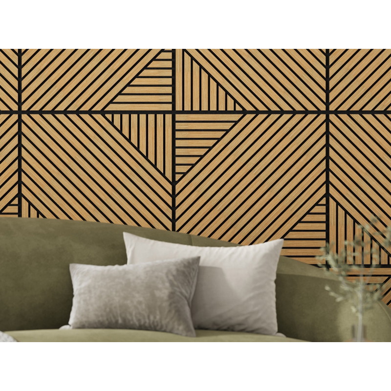 Mexen Linea 26 akustický nástenný panel 60 x 60 cm (4 ks), plsť 9 mm, technická dyha, Dub Classic - S110-60607-26-041
