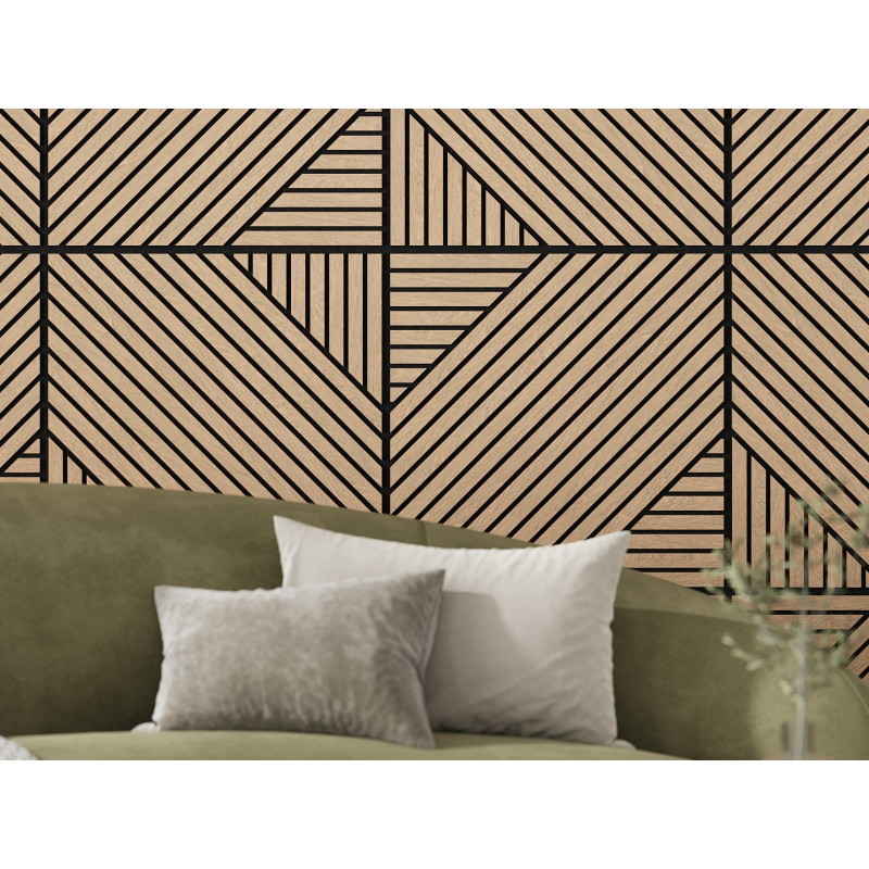 Mexen Linea 26 akustický stenový panel 60 x 60 cm (4 ks), plsť 9 mm, technická dyha, Bielený Dub - S110-60607-26-040