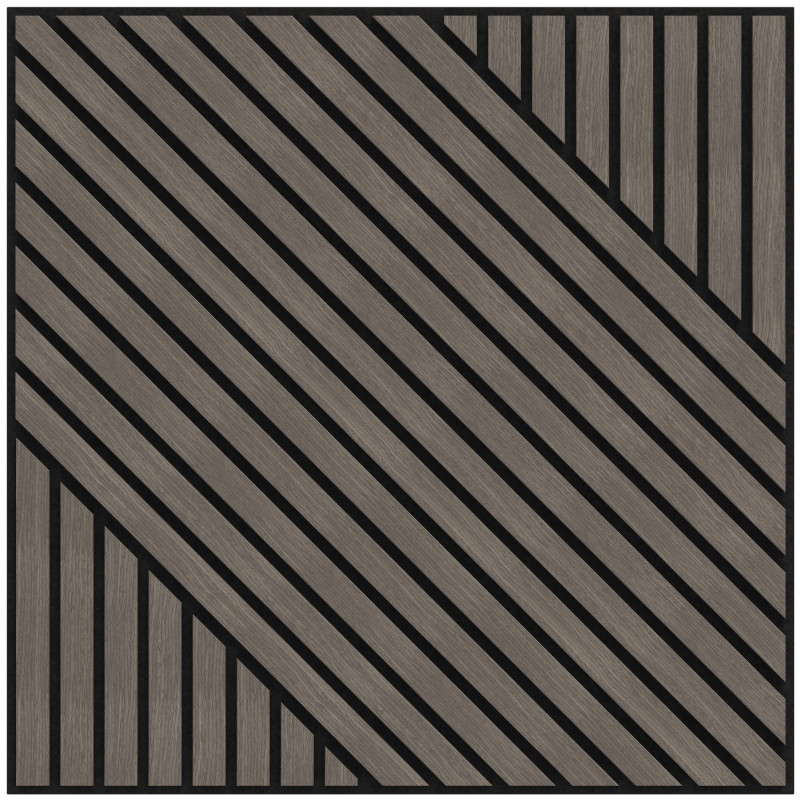 Mexen Linea 26 akustický stenový panel 60 x 60 cm (4ks), plsť 9 mm, technická dyha, Sivý dub - S110-60607-26-043