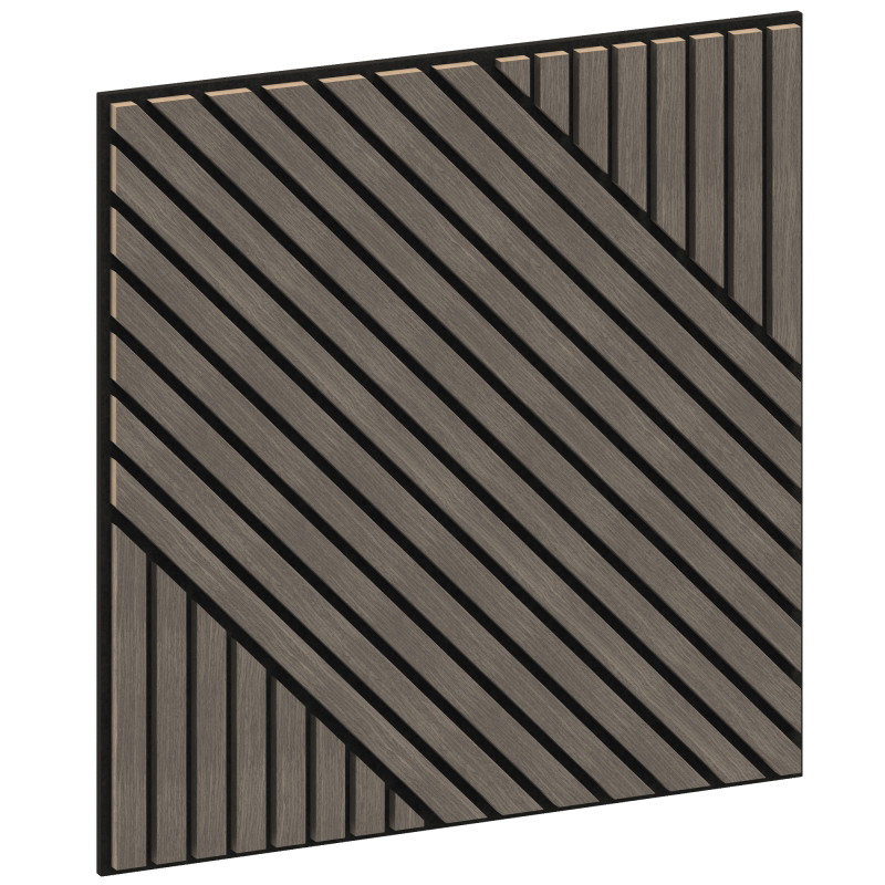 Mexen Linea 26 akustický stenový panel 60 x 60 cm (4ks), plsť 9 mm, technická dyha, Sivý dub - S110-60607-26-043