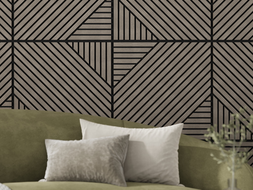 Mexen Linea 26 akustický stenový panel 60 x 60 cm (4ks), plsť 9 mm, technická dyha, Sivý dub - S110-60607-26-043
