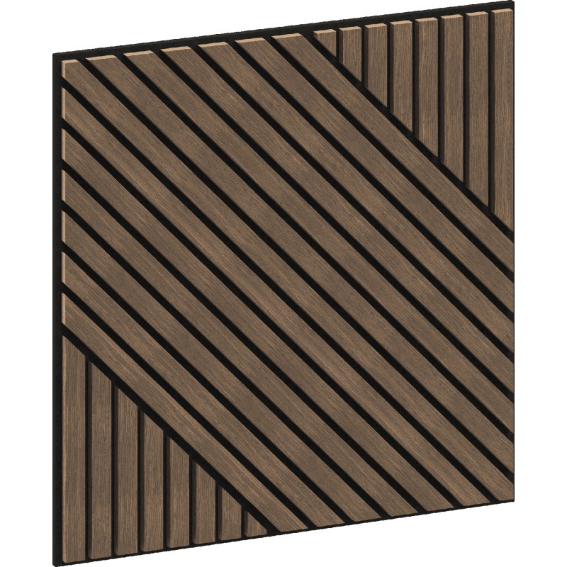 Mexen Linea 26 akustický stenový panel 60 x 60 cm (4 ks), plsť 9 mm, technická dyha, Tmavý Orech - S110-60607-26-044