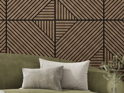 Mexen Linea 26 akustický stenový panel 60 x 60 cm (4 ks), plsť 9 mm, technická dyha, Tmavý Orech - S110-60607-26-044