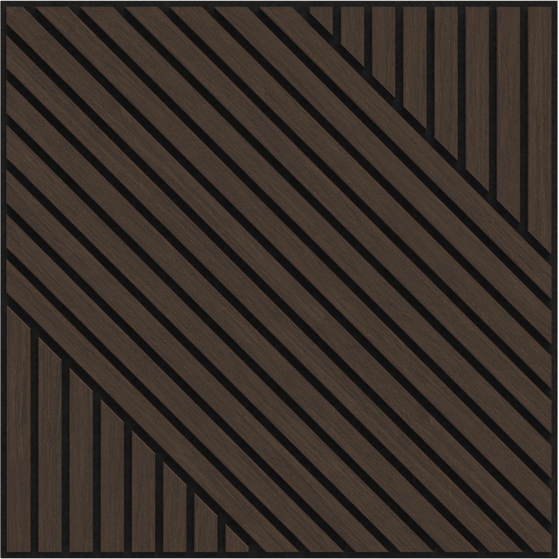 Mexen Linea 26 akustický nástenný panel 60 x 60 cm (4ks), plsť 9 mm, technická dyha, Dub Mocca - S110-60607-26-045