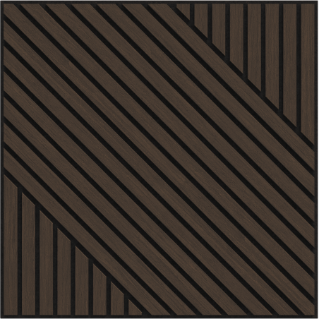 Mexen Linea 26 akustický nástenný panel 60 x 60 cm (4ks), plsť 9 mm, technická dyha, Dub Mocca - S110-60607-26-045