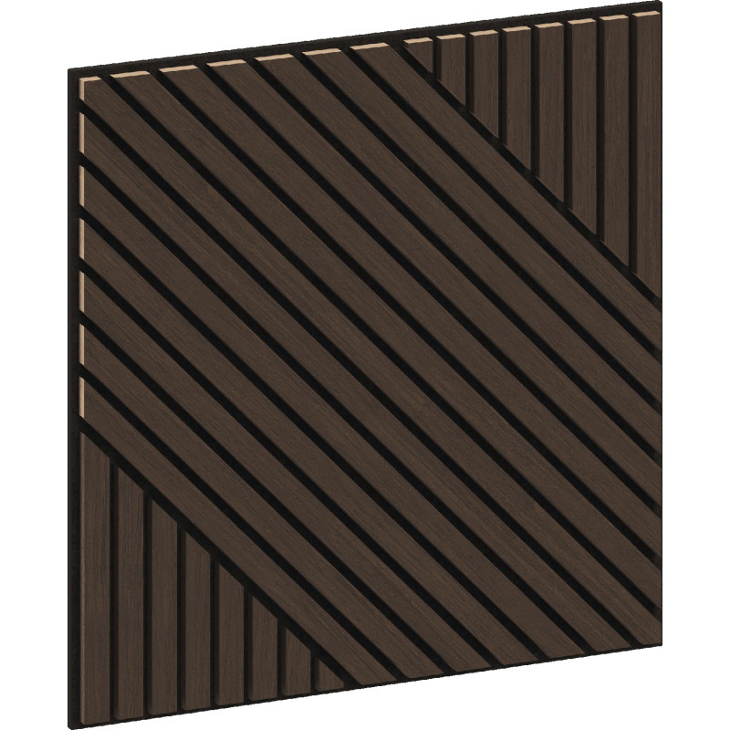 Mexen Linea 26 akustický nástenný panel 60 x 60 cm (4ks), plsť 9 mm, technická dyha, Dub Mocca - S110-60607-26-045