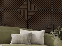 Mexen Linea 26 akustický stenový panel 60 x 60 cm (4ks), plsť 9 mm, technická dyha, Dub Mocca - S110-60607-26-045