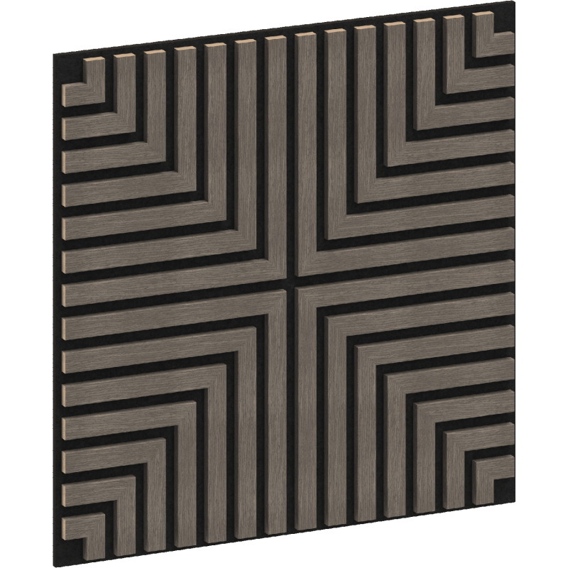 Mexen Linea 02 akustický stenový panel 60 x 60 cm (4 ks), filc 9 mm, technická dyha, Sivý Dub - S110-60607-02-043