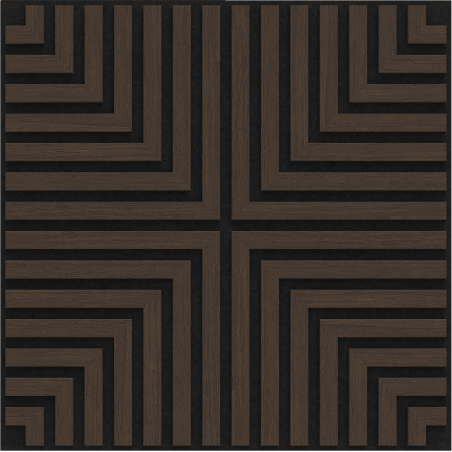 Mexen Linea 02 akustický nástenný panel 60 x 60 cm (4ks), plsť 9 mm, technická dyha, Dub Mocca - S110-60607-02-045