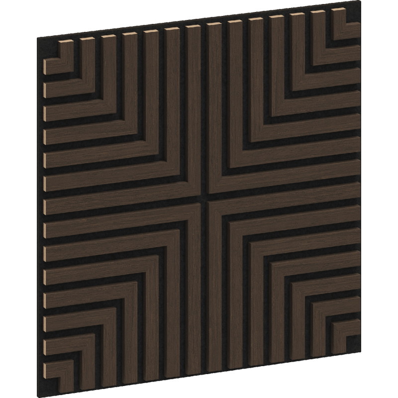 Mexen Linea 02 akustický nástenný panel 60 x 60 cm (4ks), plsť 9 mm, technická dyha, Dub Mocca - S110-60607-02-045