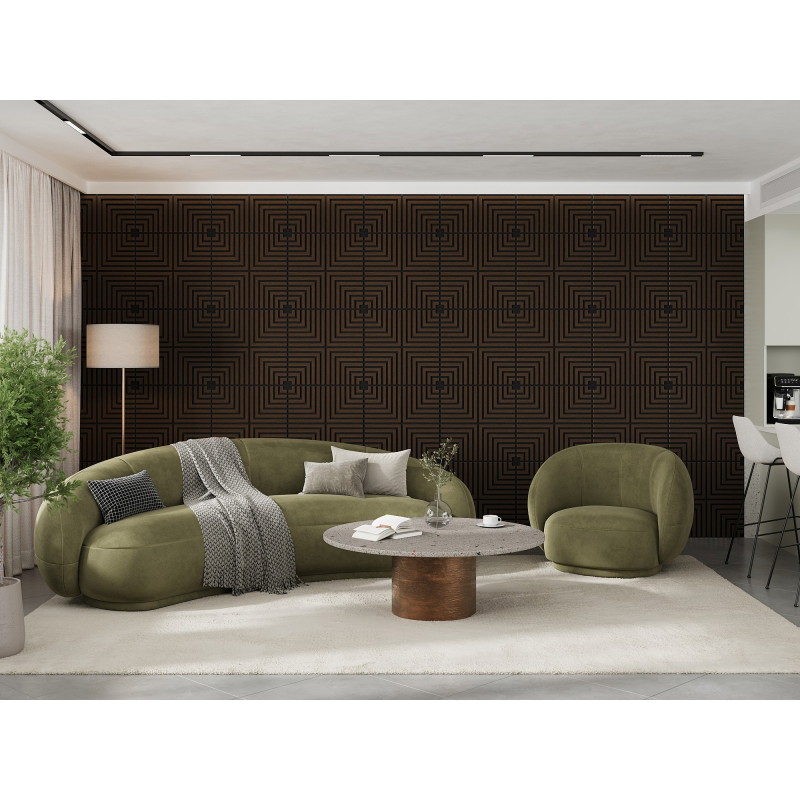 Mexen Linea 02 akustický nástenný panel 60 x 60 cm (4ks), plsť 9 mm, technická dyha, Dub Mocca - S110-60607-02-045