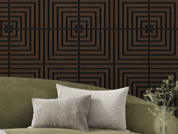 Mexen Linea 02 akustický nástenný panel 60 x 60 cm (4ks), plsť 9 mm, technická dyha, Dub Mocca - S110-60607-02-045