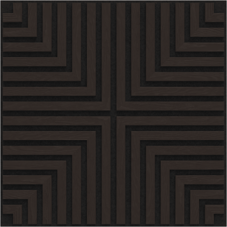 Mexen Linea 02 akustický stenový panel 60 x 60 cm (4ks), plsť 9 mm, technická dyha, Čierny Dub - S110-60607-02-046