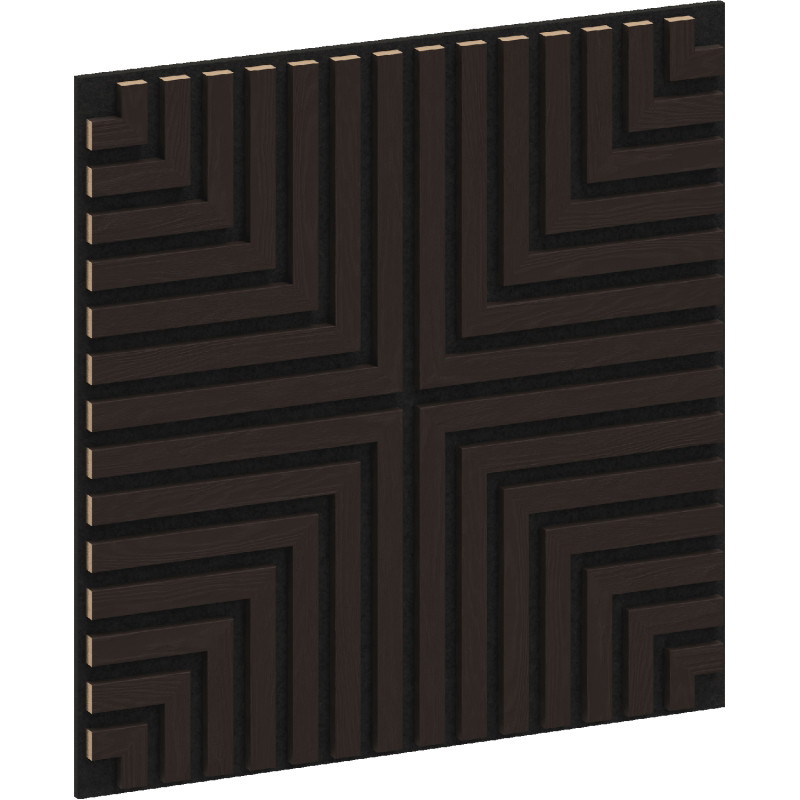 Mexen Linea 02 akustický stenový panel 60 x 60 cm (4ks), plsť 9 mm, technická dyha, Čierny Dub - S110-60607-02-046